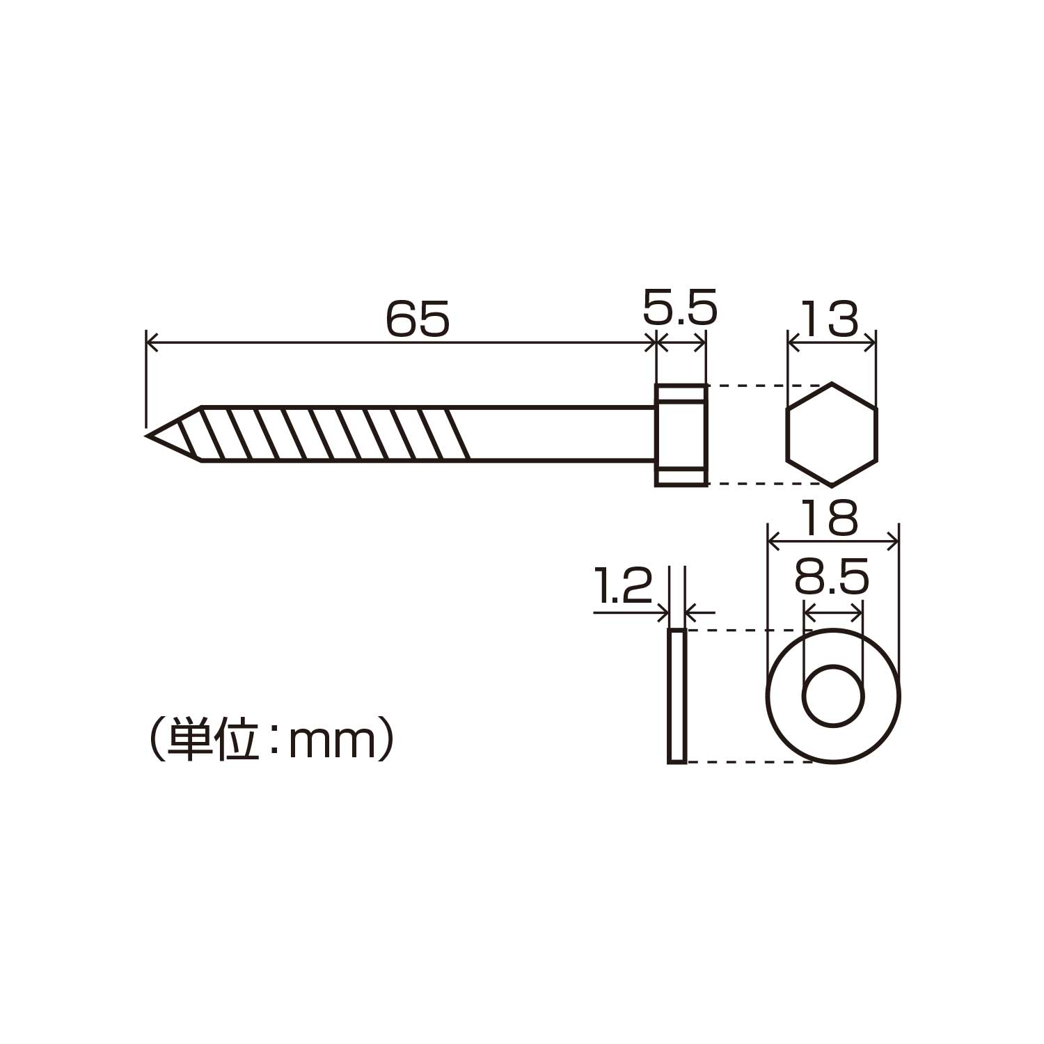 新品、本物、当店在庫だから安心】 ステンレス 六角コーチスクリュー M6×180